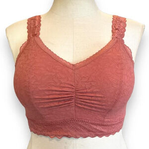 Torrid 1 (1X 14/16) New Pink Lace 4 Way Stretch Racerback Wireless Bralette Brak